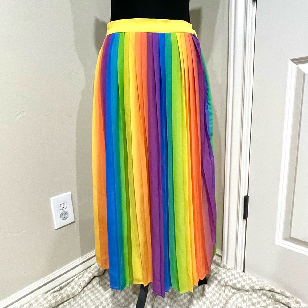Modcloth Rainbow Pleated Maxi Skirt